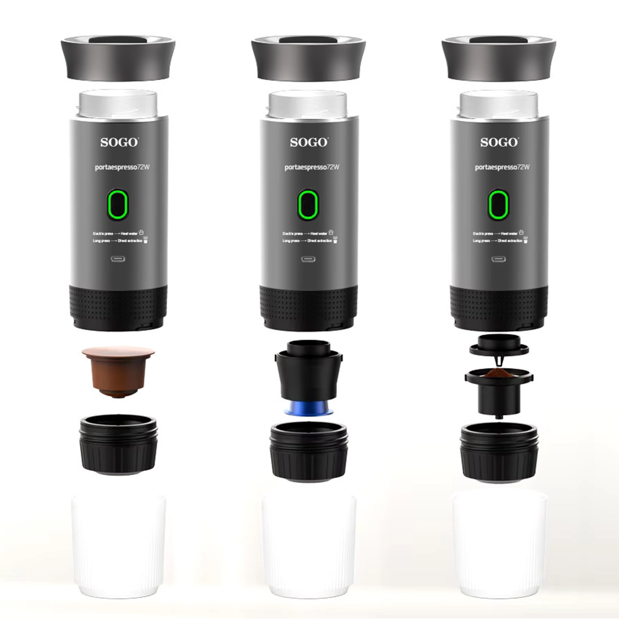 Compatibilità 4 in 1 macchina da caffè portatile