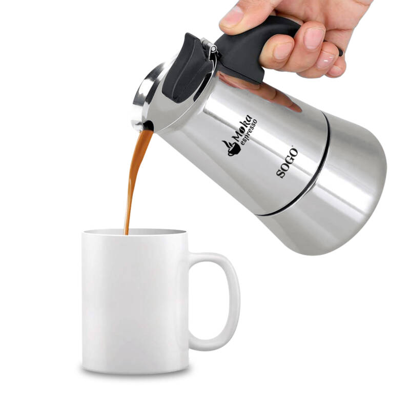SOGO COFFEE MAKER MOCHA INDUCTION 6 CUPS INOX
