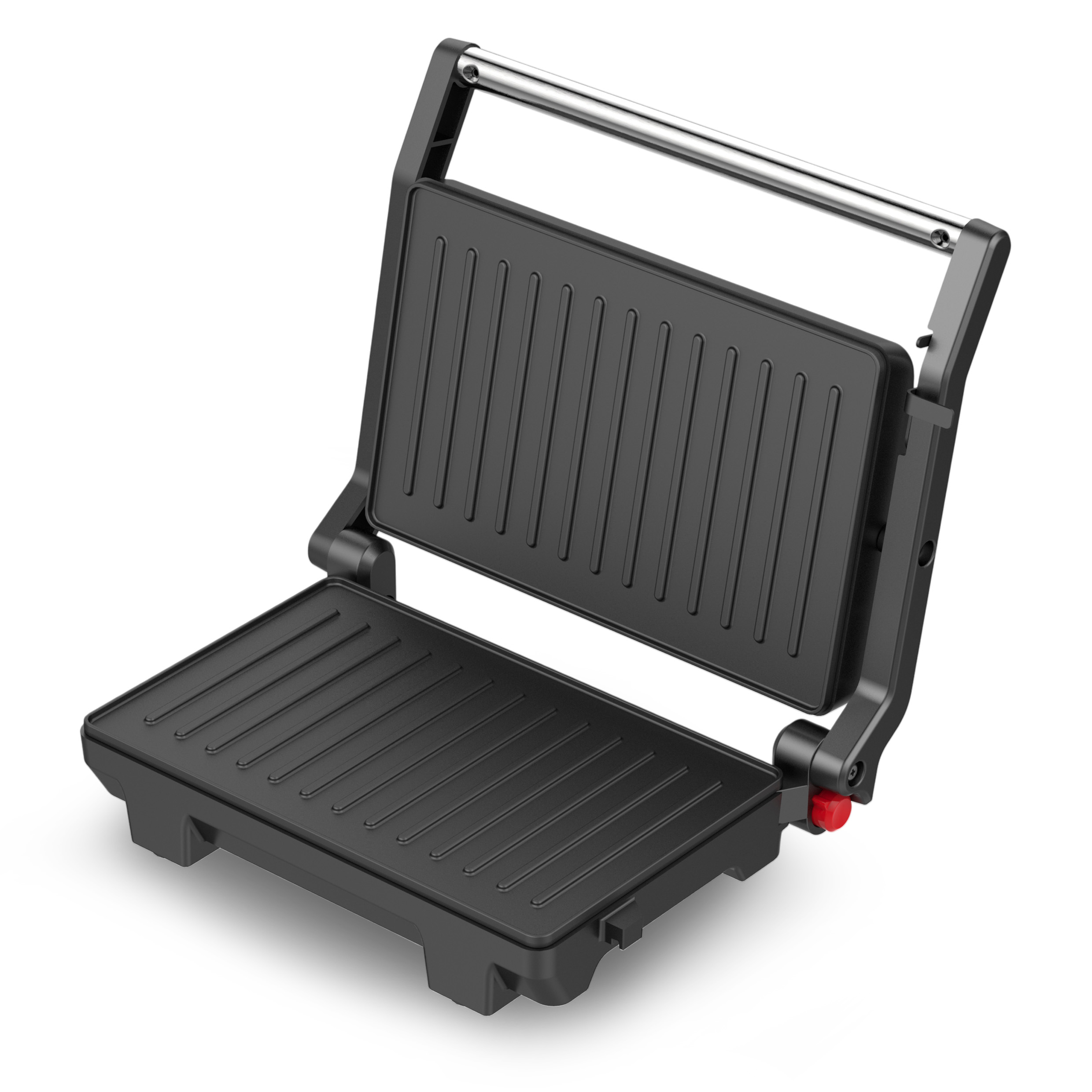 PLANCHA GRILL & SANDWICHERA PANINI PRESS - 2 REBANADAS - PLACA GRILL-180º APERTURA -1000W - Imagen 5