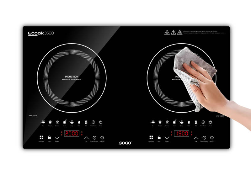 ECOOK 3500 HIGH-POWER DIGITAL DOUBLE HOB INDUCTION COOKER