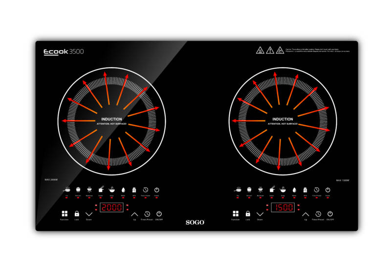 ECOOK 3500 HIGH-POWER DIGITAL DOUBLE HOB INDUCTION COOKER