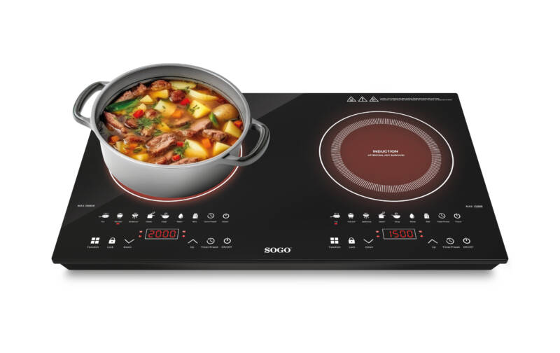 ECOOK 3500 HIGH-POWER DIGITAL DOUBLE HOB INDUCTION COOKER