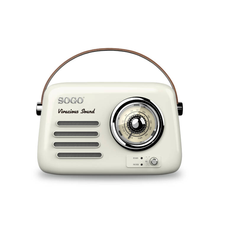 RETRO RADIO WITH BEIGE BT SPEAKER