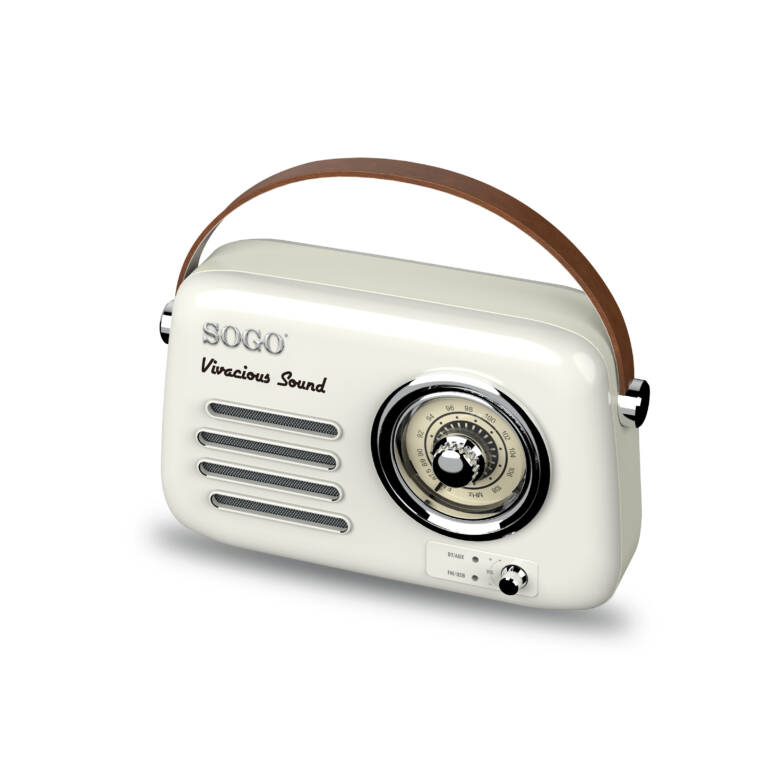 RETRO RADIO WITH BEIGE BT SPEAKER