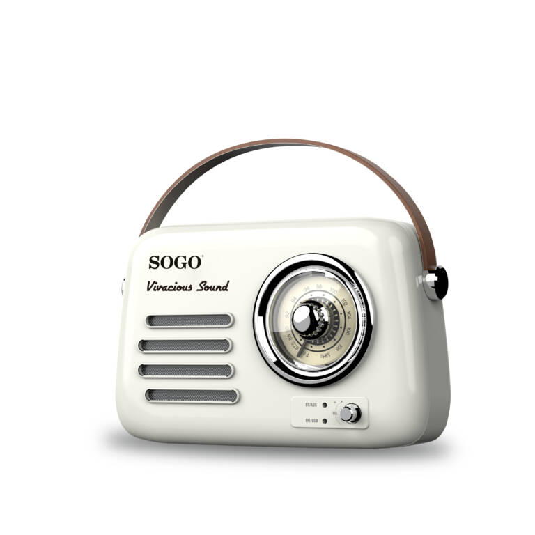 RETRO RADIO WITH BEIGE BT SPEAKER